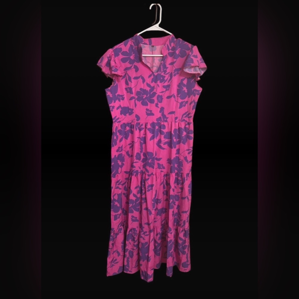 Floral Pink and Purple Dress